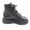 CHANEL short boots black leather Women 38 24A G45833 Used