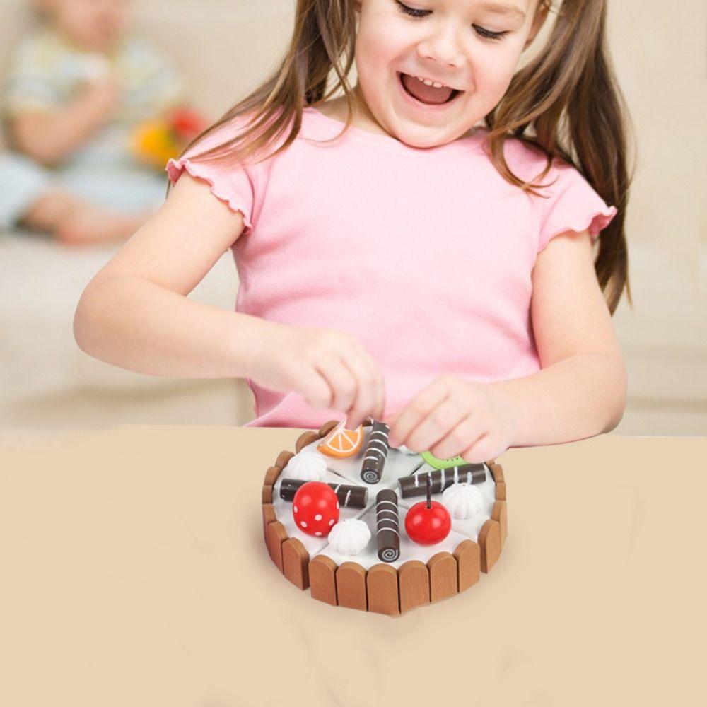Interactive Birthday Cake Pretend Toy Magnetic Mousse Cake Cutting Game  Party Favor Gift