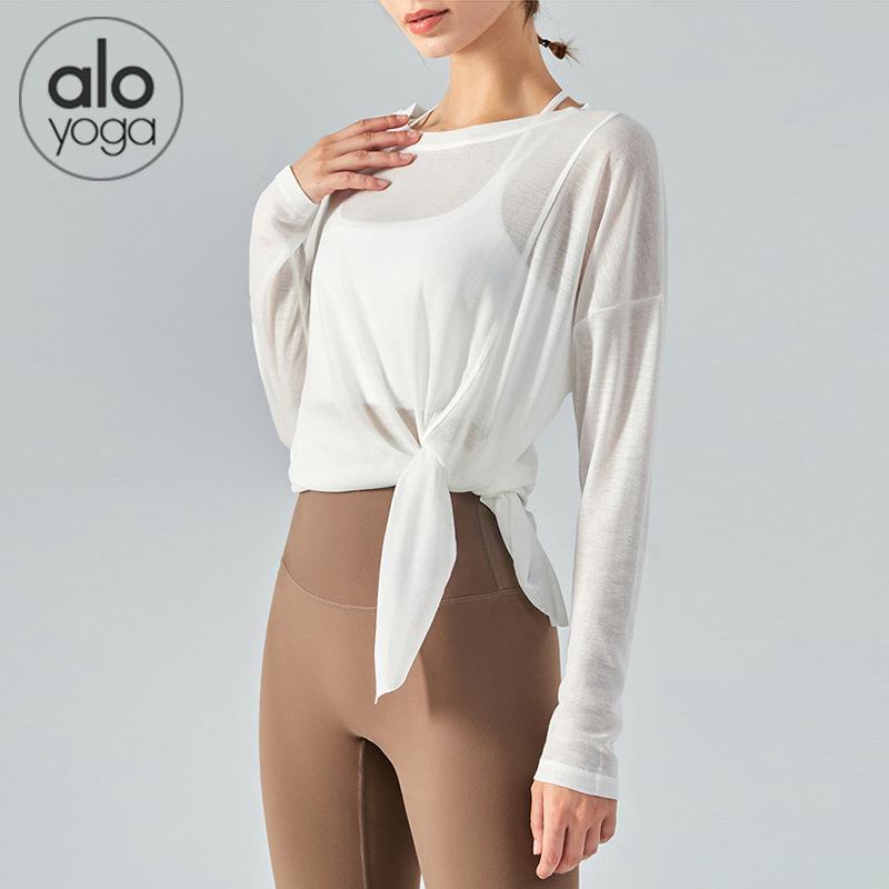 Dámské rychleschnoucí rozdělené tričko na jógu - Dlouhý rukáv, lehké, ležérní tričko