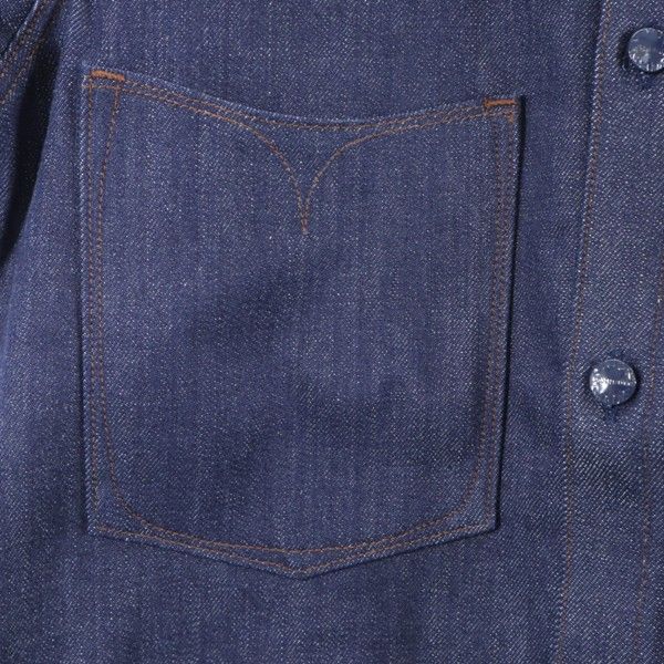 Unused Johnbull Long Sleeve Denim Shirt 36 Indigo Blue Eye Work Shirt Men's Used