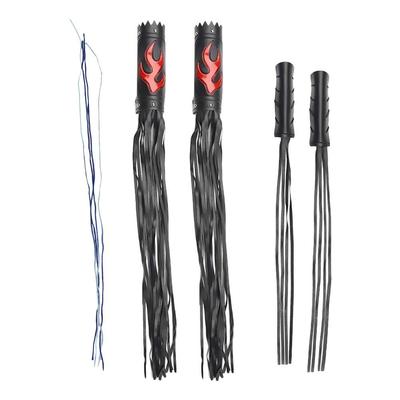 Motorcycle Leather Brake Clutch Fringe Grip Cover Auto Refit Retro Flame Handlebar Handle Spike Streamer Handle Tassel Streamer