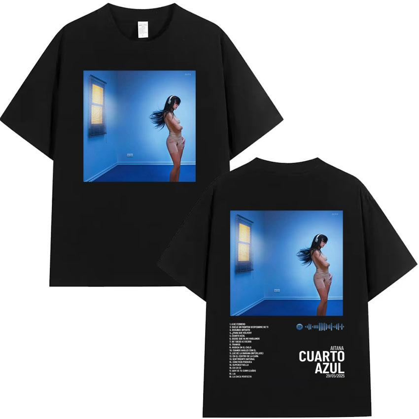 Summer Hot Sale Trendy 2025 Singer Aitana Ocana Tour Hippie T Shirts Cotton Tshirt Mens Y2K Casual Short Sleeves Tops Streetwear