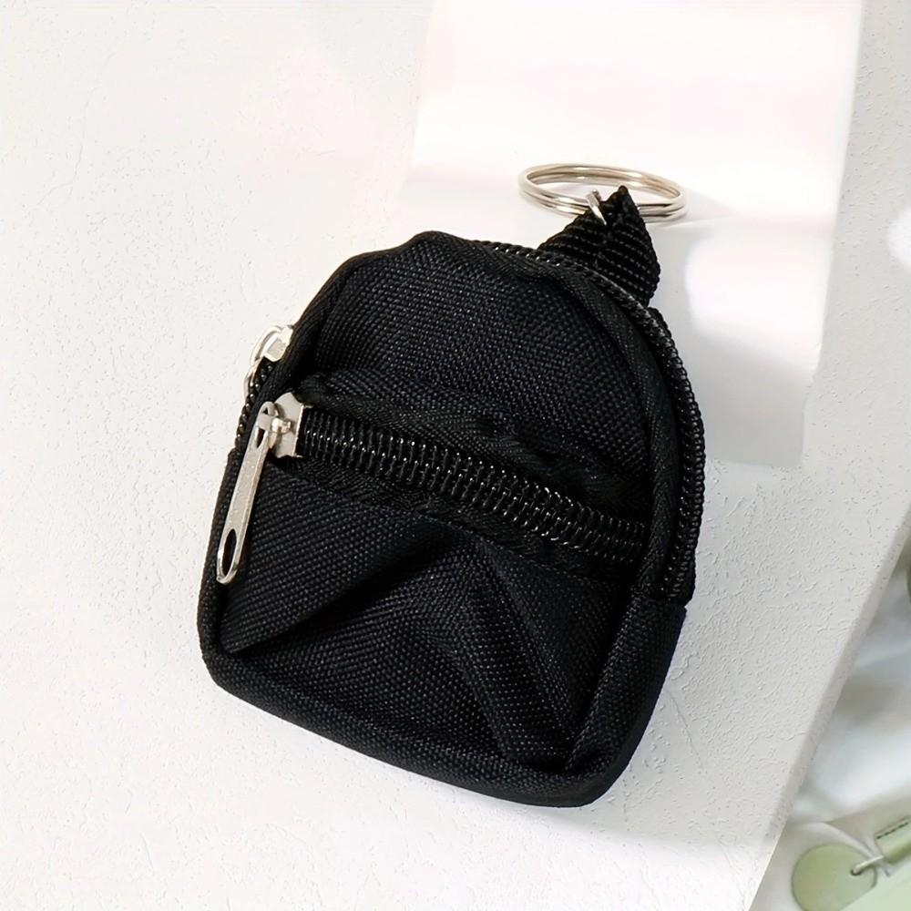 Metal Key Ring Zipper Coin Pouch Nylon Keychain Pouch New Mini Storage Bag Key Organizer