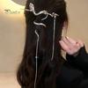Hair Stick Fringe Design Snake Shape Ponytail Hairpin Glossy Finish Snake-shaped Hair Clip Photography Vacation Hair Accessory