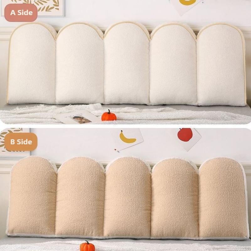 Soft Bed Head Cushion Short Plush Comfortable Lounger Cushion Lazy Modern Long Backrest Pad Home Textile Bedroom Decoration 90X50X14CM