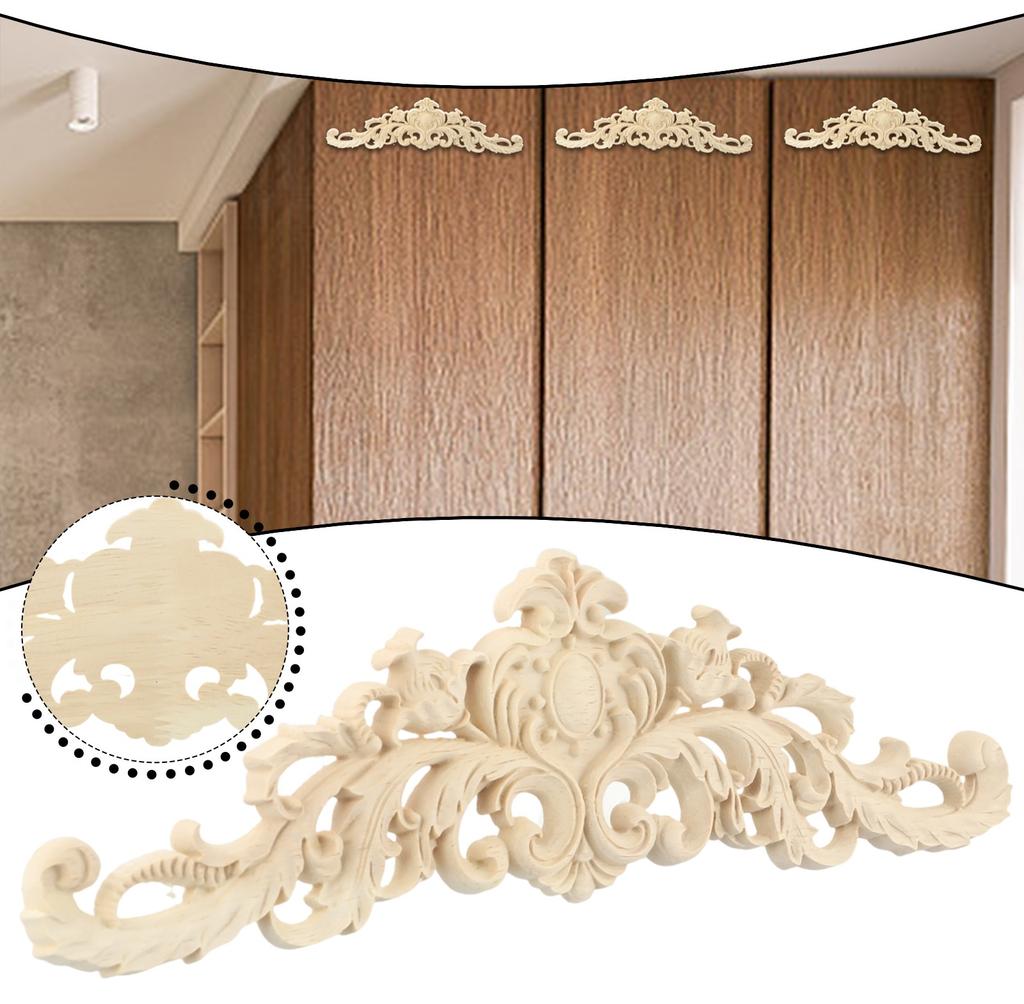 Wooden Carved Applique DIY Decor Furniture Unpainted Mouldings