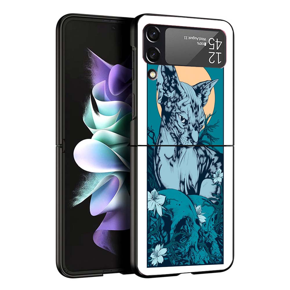 Lavaza Sphynx Sphinx Cat Cases For Samsung Galaxy Z Flip 4 5 6 7 3 Z Flip7 Flip6 Flip4 Flip5 Flip3 5G Hard Shockproof Fundas Cov