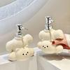 400ml Soap Dispenser Cute Little White Bear Ceramic Lotion Hand Wash Bottle Toilet Shampoo Dispensing Press Bottle   Dispenser