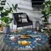 Crystal Velvet Carpet[1pc Bee&Flower Rug] Spring In The Air 1pc Crystal Velvet Round Carpet/Rug/Mat with Bee&Flower Pattern,