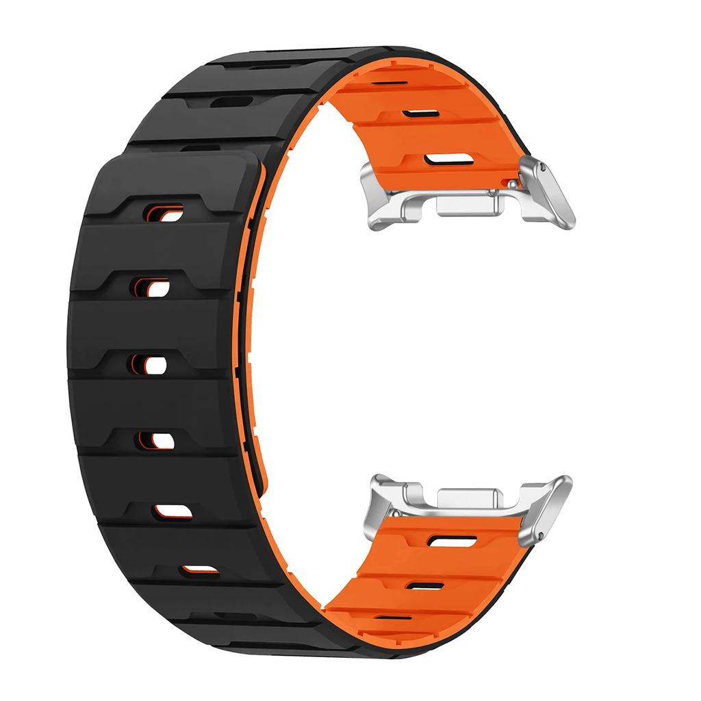 Magnetiskt Band För Samsung Galaxy Watch 8/8classic Ultra 2025/7 47mm Tvåfärgat Silikonband För Galaxy Justerbart Sportarmband