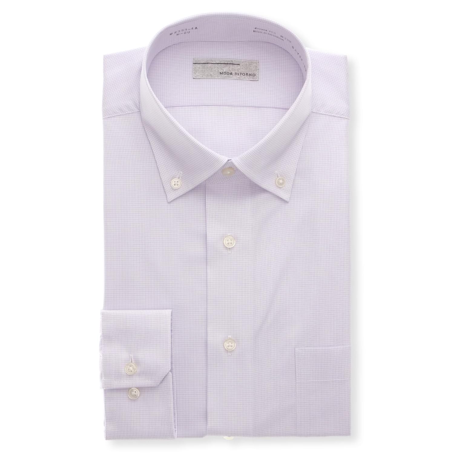 

Мужская классическая рубашка Yofuku no Aoyama, не требующая глажки, с длинным рукавом, устойчивая к сминанию, стильная, приталенного силуэта, фиолетовая/в клетку