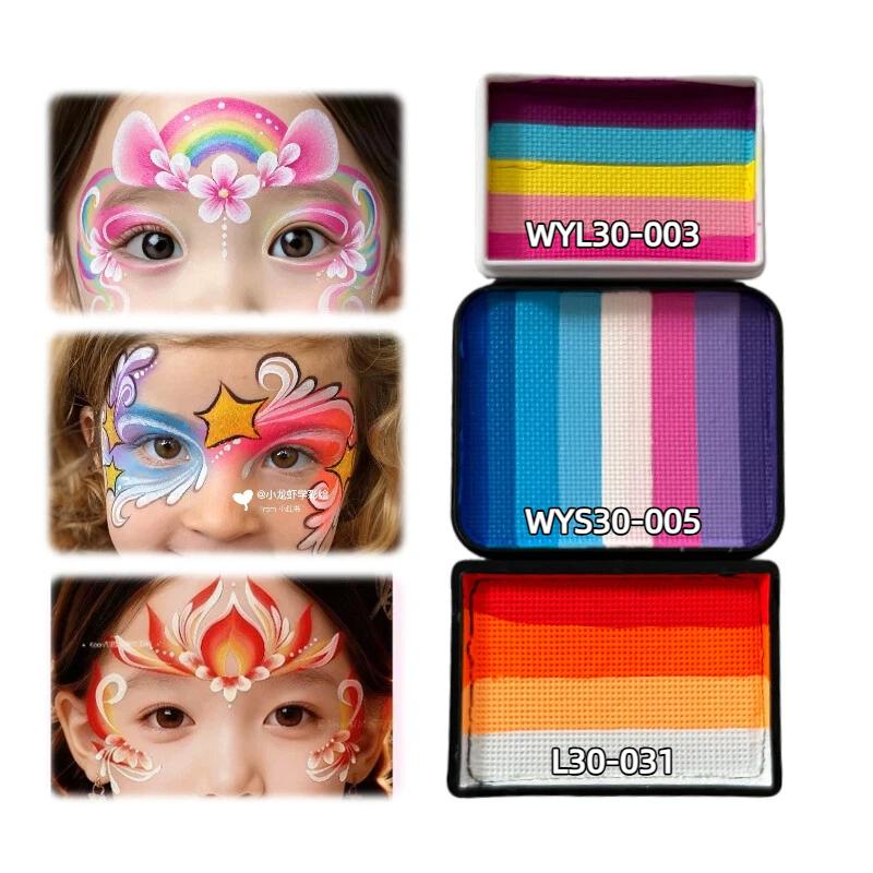 3 30g Children's Professional Rainbow Split Cake Face Painting Body Painting Makeup Is Non-toxic Safe And Easy To Clean