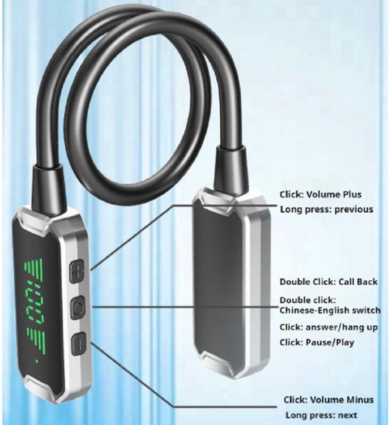 30H Play Time Bluetooth Earphones LED Display HiFi Sound Earbuds Wireless Headphones Sports Gamer Neckband Neck-hanging Headsets