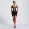 Rochie Figurată cu Corset și Patchwork din Dantelă Primăvara 2026