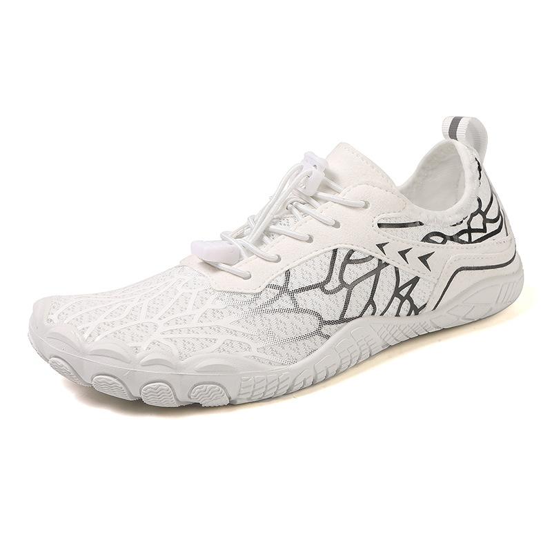 

Новые белые пляжные туфли для ходьбы по воде, уличные туфли для ходьбы по ручьям, дышащие, нескользящие кроссовки, пара, для фитнеса в помещении, Ю 36