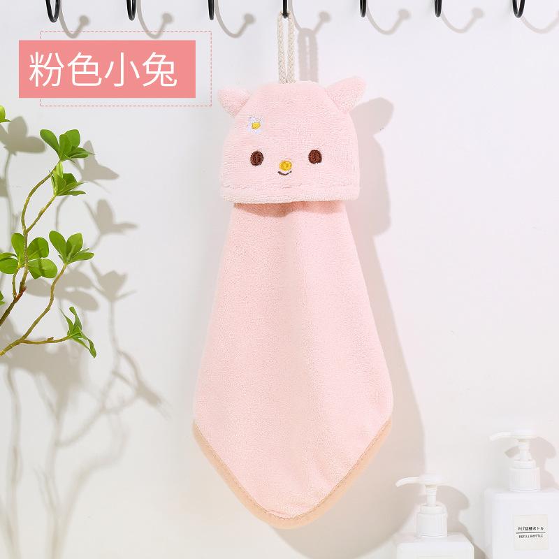 Wholesale Cartoon Cute Children'S Hand Towel For Kitchen And Bathroom, Absorbent Coral Fleece Towel, Hanging Hand Towel