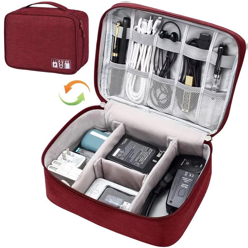 Travel Cable Accessories Bag Waterproof Double Layer Electronics Organizer Portable Storage Case for Cable, Cord, Charger, Phone, Adapter, Power Bank