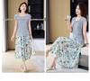 Mom's 2026 New Summer Chiffon Two-Piece Set: Short-Sleeve Top & Blouse for Middle-Aged and Elderly Women