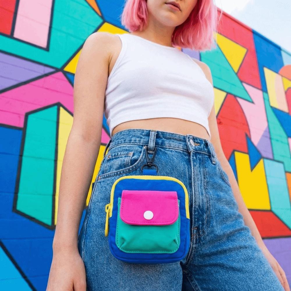 Stylish Portable Storage Bag Portable Zipper Earphone Case Compact Small Hanging Bag  Daily