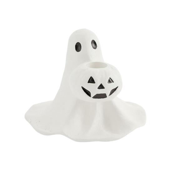 Halloween Ghost Taper Candle Holder Spooky Resin Ghost Pumpkin Tapered Candlestick Holder for Halloween Wedding Party Office Home Table Decor