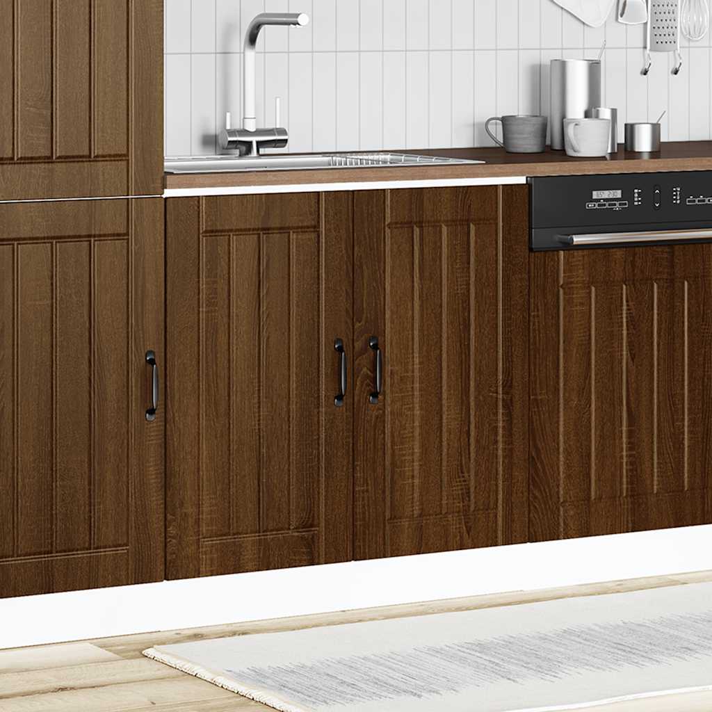 Lucca Kitchen Base Cabinet Brown Oak Effect Particleboard