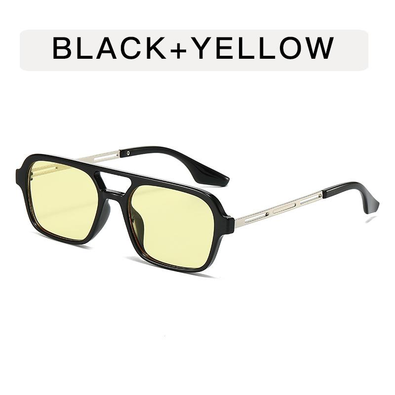 European American Style Men's Sunglasses Square Shape Double Bridge Sun Glasses for Women Vintage Classic Female Glasses