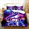 Music Note White Quilt Duvet Cover Set Bedding Super King Single Queen Double