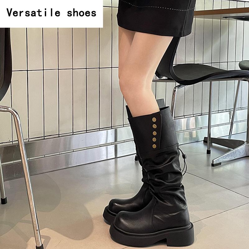 Винтажные дизайнерские женские сапоги до колена — фото 4