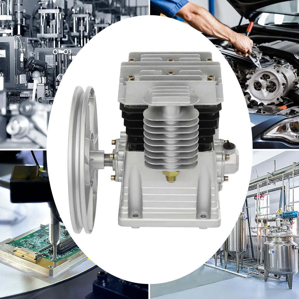 2055-2HP Aluminum Air Compressor Head,Silver Air Compressor Pump Head Mounting On Air Compressor for Automotive Industry