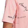 Adidas All Over Print Round Neck Casual Short Sleeve Dress Women Dresses Pink GJ7104