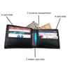 RSINC Slim Thin Leather Handmade Credit,Cash Wallet Holder Bifold | Black Three. B0DS13LWFP