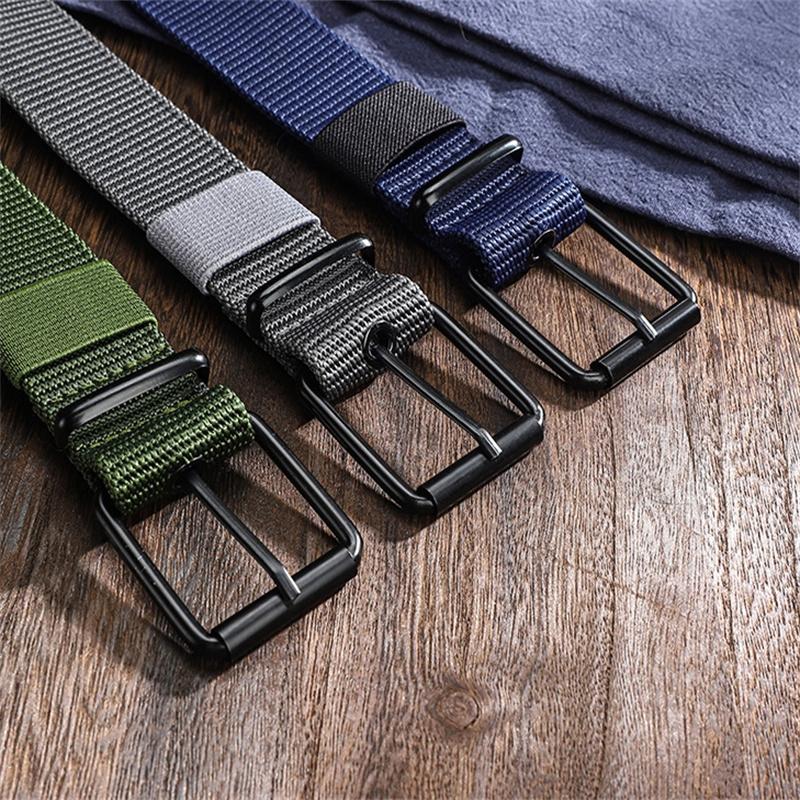 110/130cm Black Canvas Men's Belt Pin Buckle Leather Belt Women's Trendy Belt With Jeans Belt For Men Women Outdoor Sports Belt