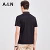 Men's Striped Acetate Silk Blend Short Sleeve Polo Shirt