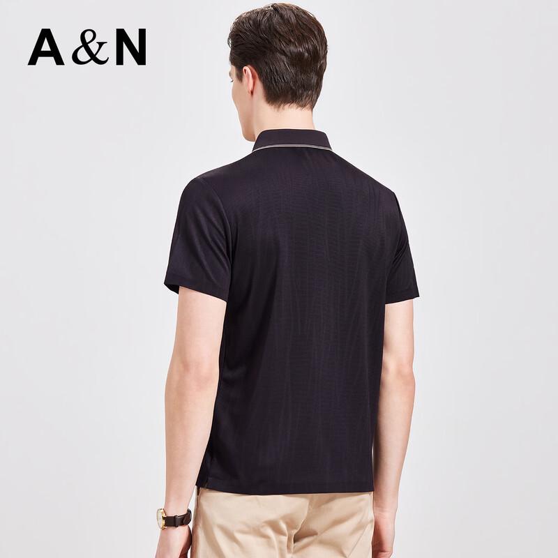 Men's Striped Acetate Silk Blend Short Sleeve Polo Shirt