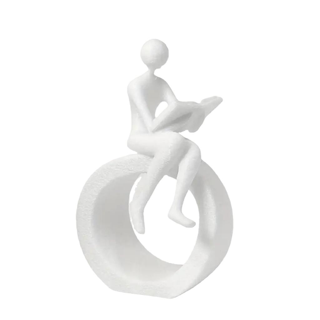 Plastic Reading Statue Modern Abstract Art Sculptures Collectibles Figurines Bookshelf Decors Accents for Home Decors