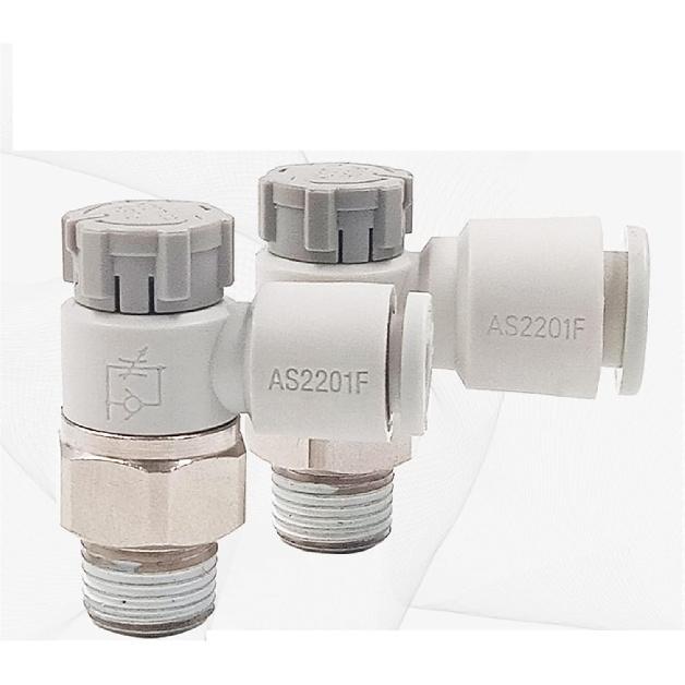 Flow Control Valve Self-lock Speed Controller AS1201F-M5-04A Pnuemaitc PU Air Hose Fittings AS2201F-01-06SA AS1201F 1Pcs(AS3201F-03-08SA)
