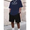 Polyester Athletic Short Sleeve and Shorts Set Windproof Breathable Relaxed Fit Summer Daily Casual Outfit