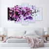 Five Piece Picture Canvas Print Flowers Purple Nature