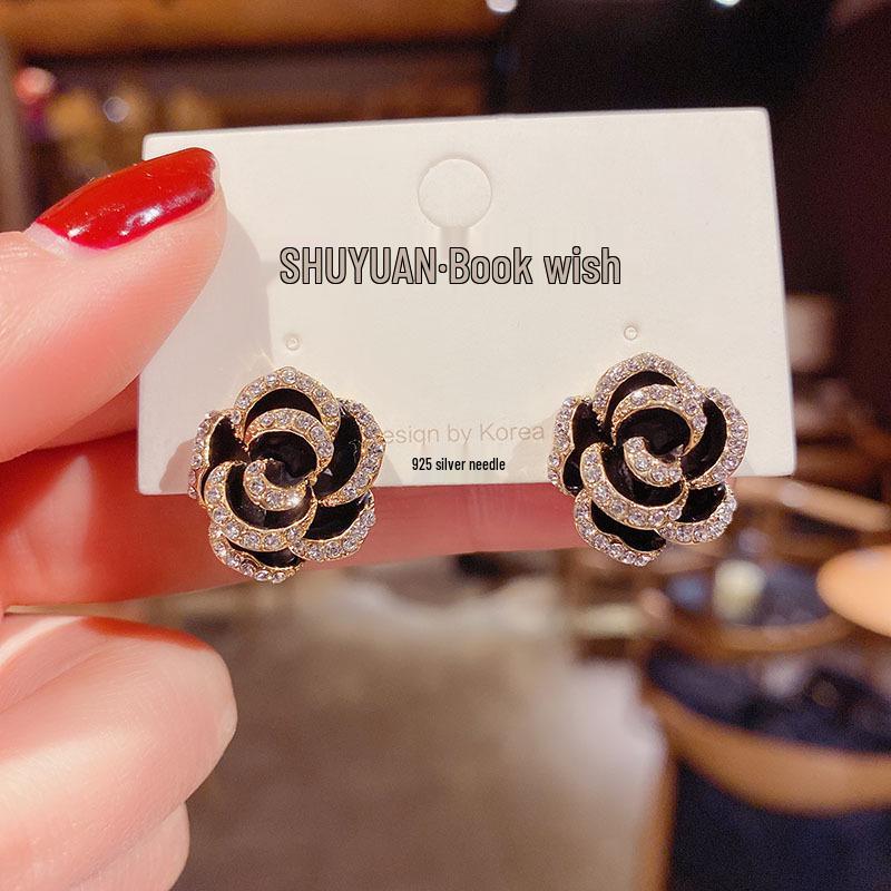 Elegant 2023 Camellia Stud Earrings - S925 Silver Floral Jewelry for Women