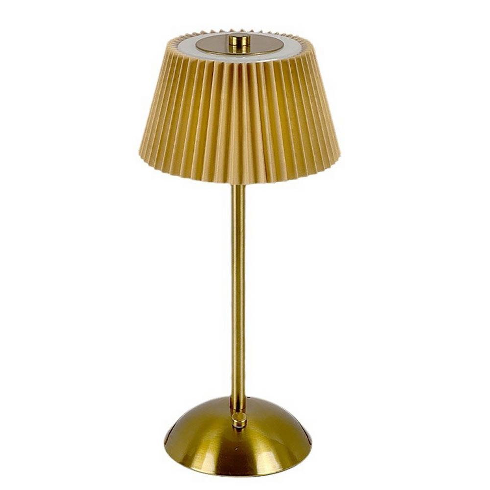 Small Pleated Table Lamp USB Rechargeable Bedside Lamp Cordless Desk Lamp for Bedroom Living Room Home Office Decor