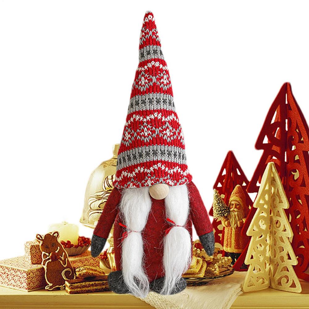 Holiday Gnomes Handmade Figurines Statue Doll Christmas Gnome Decoration For Garden Window Home Indoor Halloween Table Holiday