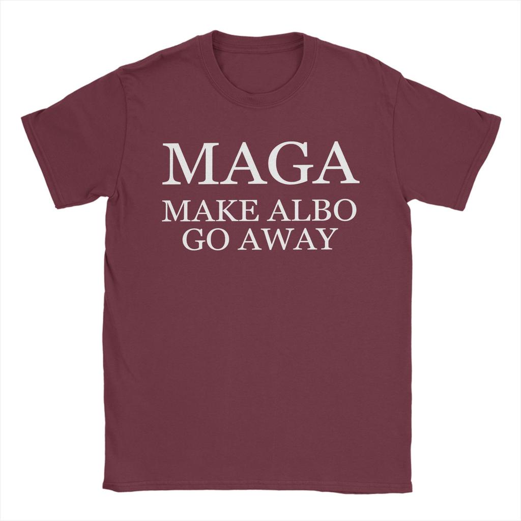 MAGA Make Albo Go Away  TShirts Men  Novelty Cotton Tee Shirt O Neck Short Sleeve T Shirts Adult Clothing