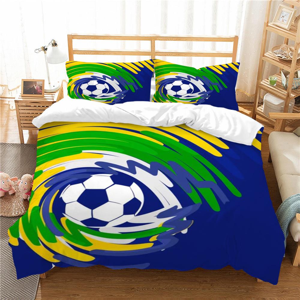 3D Soccer Printing Duvet Cover Set with Pillowcase Luxury Home Textiles Soft Bedding Set Children Twin Single Size Cool Bed Sets