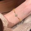 Women Bracelet, Four-Leaf Clover Design Casual Bracelet, Adjustable Chain Length Lucky Charm Bracelet with Cubic Zirconia Inlaid