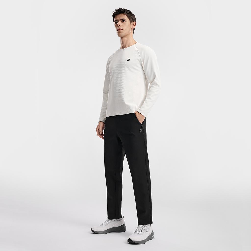 Fila A.P. Simple Casual Training Versatile Comfortable Knitted Sports Pants Men Bottoms Deep-Black A11M611603FBK