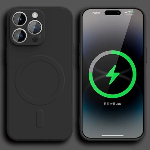 Originální tekutý silikonový kryt pro bezdrátové nabíjení MagSafe s magnetickým krytem pro iPhone 16 15 14 13 12 11 Pro X XR XS Max 7 8 Soft Cover
