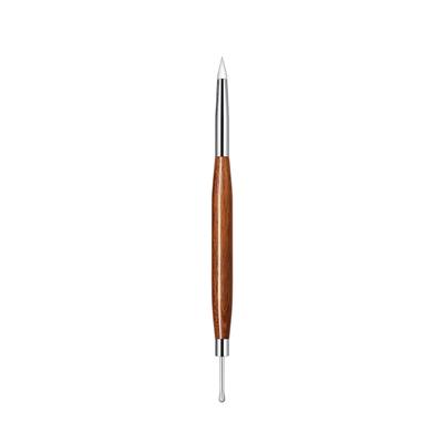 Doppelkopf Nailart Stift Doppelseitiges Schnitzwerkzeug für filigrane Designs und Farbverlaufeffekt mit Holzgriff