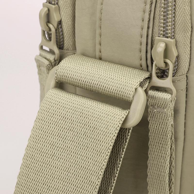 Nylon Crossbody Bag with Top Handle and Multiple Zipper Pockets for Daily Use Men Women