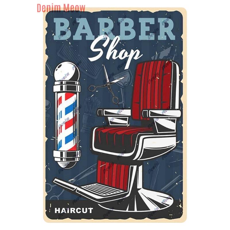 Hair Cutting Retro Plaque, Metal Signs, Barber Shop, Vintage Painting, Wall Posters, Bar, Pub, Shave & Haircut, Home Decor, WY28