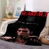 1pc Scarface-Inspired Flannel Blanket - Soft Cozy All-Season Throw for Bedroom, Sofa, Camping, Travel - Perfect Gift for Movie FansB10